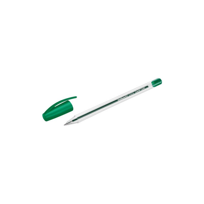 Penna a sfera Pelikan Stick Super Soft 1 mm - Inchiostro superfluido - Impugnatura triangolare - Colore verde