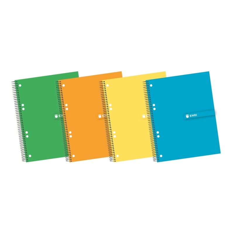Quaderno europeo Enri A5+ - Copertina rigida - Spirale resistente - 140 fogli di carta di alta qualità - Formato 5x5 - 