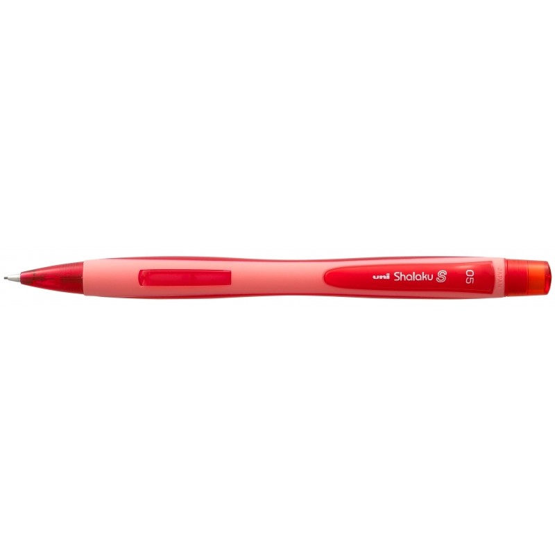 Matita meccanica Uni-ball Shalaku S M5-228 - Larghezza tratto 0.5 mm - 2 mina HB inclusa - Gomma incorporata - Colore ro