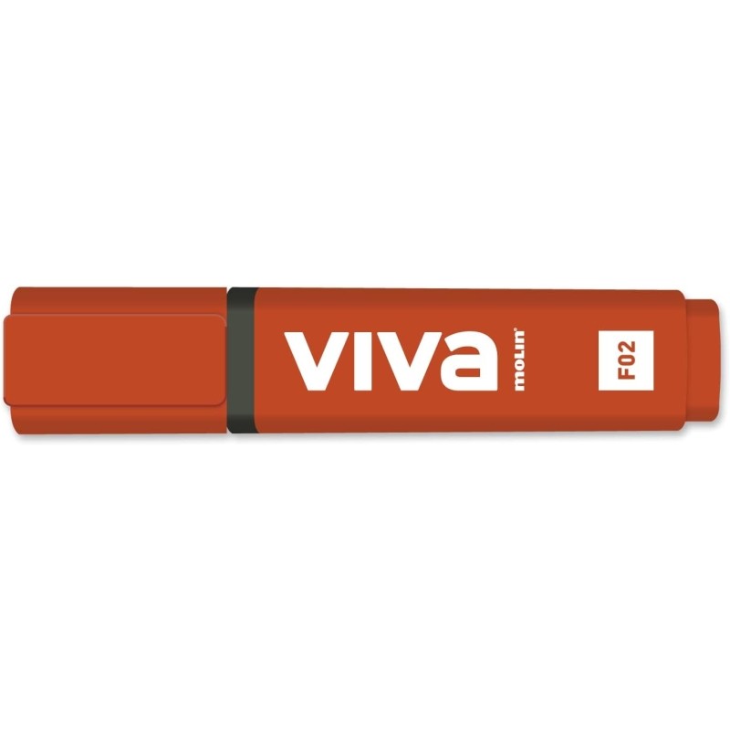Molin Viva Marcatore fluorescente - Da 1 a 5 mm - Inchiostro a base d'acqua - Colore rosso