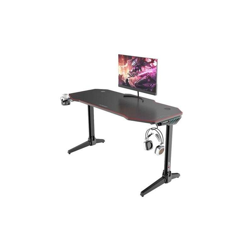 Muvip PRO800 XL Tavolo da gioco in fibra di carbonio con luce RGB - Solido - Tappetino per mouse da 140 cm - Portabicchi