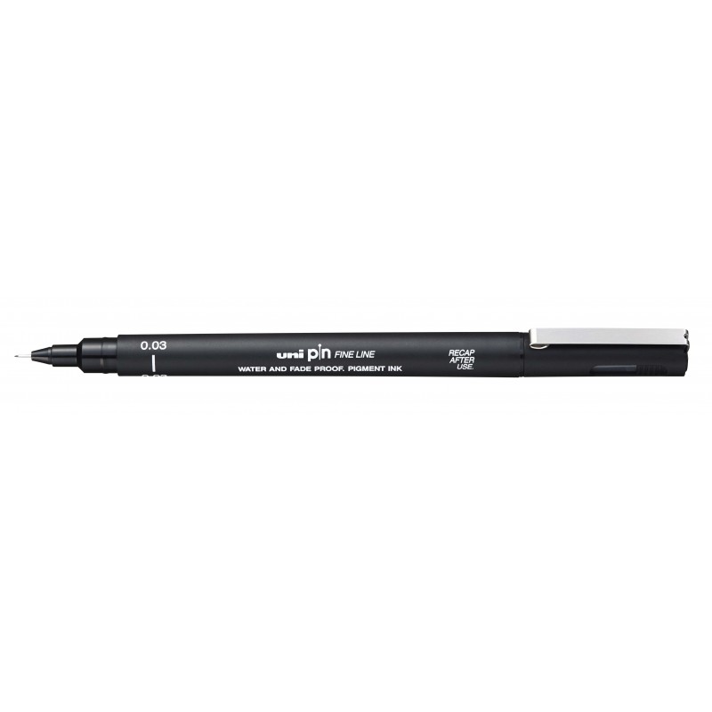 Penna di calibrazione Uni-ball PIN003 - Punta in policarbonato 0.03 mm - Inchiostro pigmentato resistente all'acqua e al