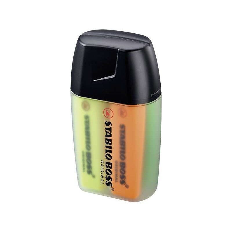 Stabilo Boss Confezione da 4 evidenziatori - Linea da 2 a 5 mm - Ricaricabili - Inchiostro a base d'acqua - Custodia in 