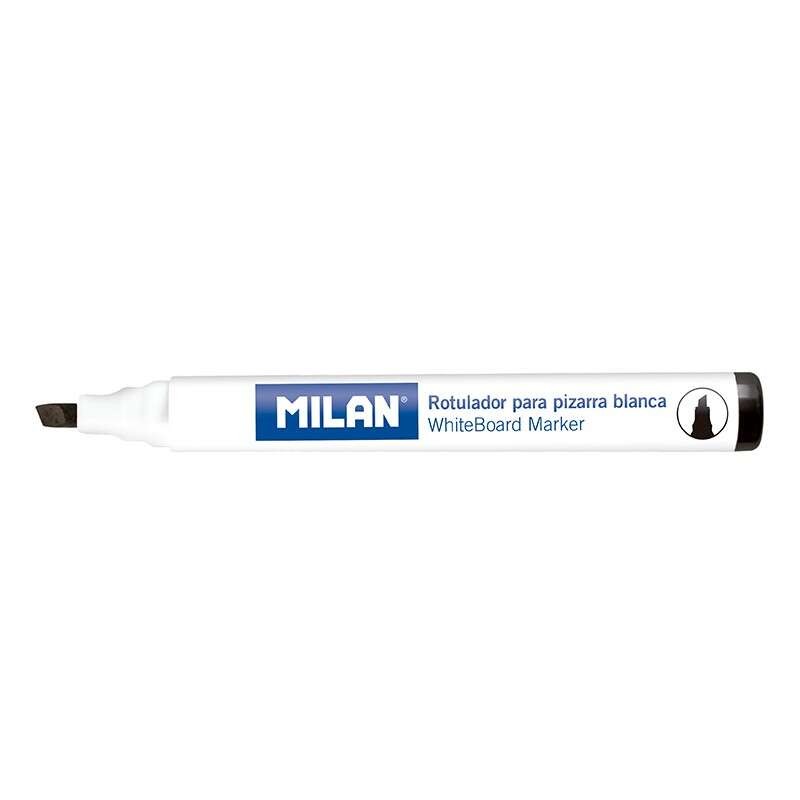Pennarelli per lavagne bianche Milan con punta smussata - Punta da 1 a 4 mm - Inchiostro a base d'alcol - Cancellabile a