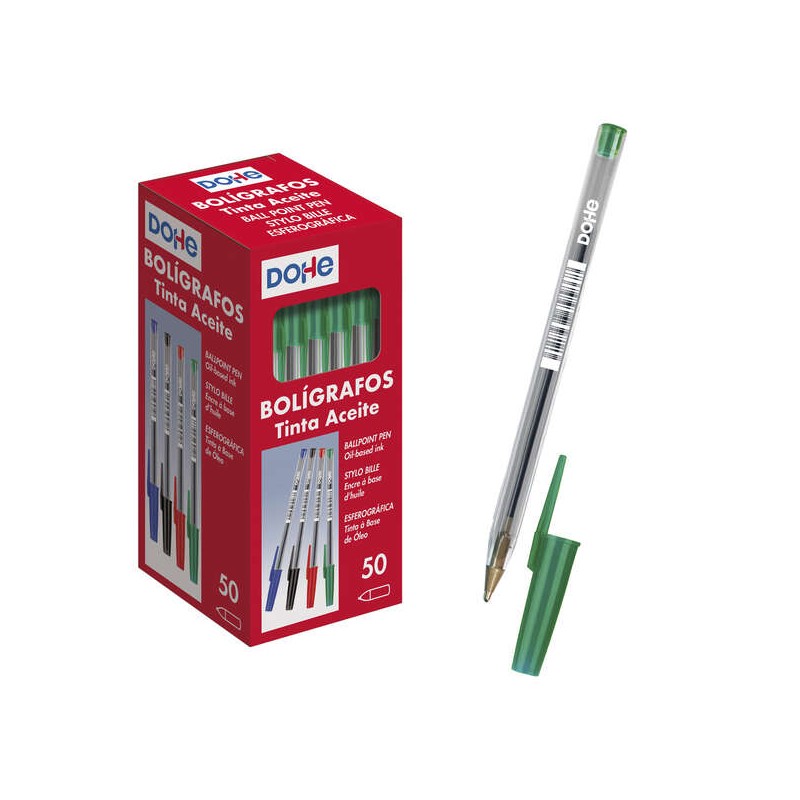 Penne a sfera Dohe a base di olio - Punta a sfera in metallo da 1 mm - Linea da 0.4 mm - Corpo trasparente con cappuccio