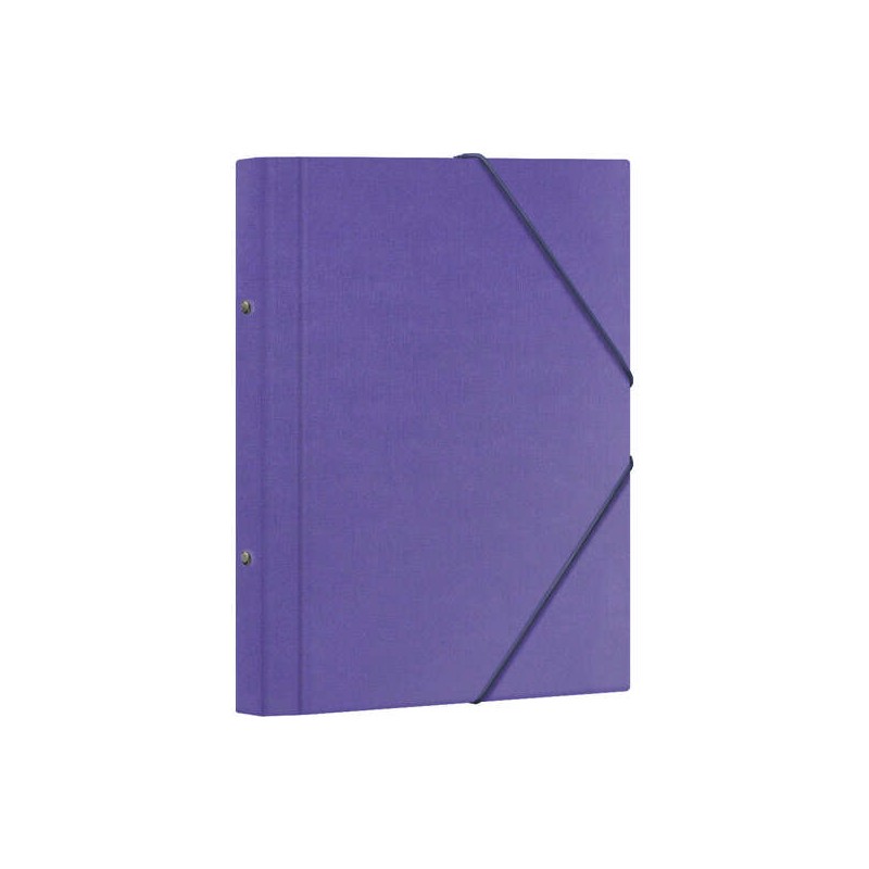 Cartella Dohe a 12 scomparti - Formato Folio - Cartone laminato - Chiusura con fascette di gomma - Colore viola