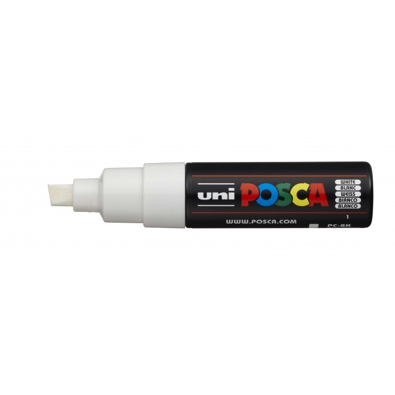 Posca PC-8K Pennarello - Punta smussata acrilica 8 mm - Inchiostro a base d'acqua - Non permanente - Resistente alla luc