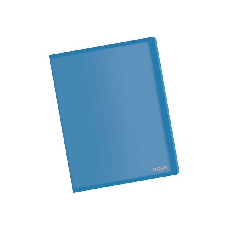 Cartella Dohe con 10 tasche A4 - Copertina flessibile in polipropilene - Tasche saldate trasparenti - Blu