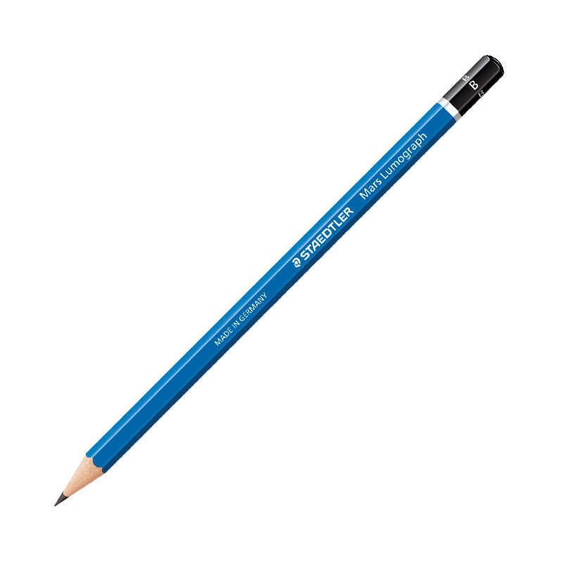 Matita di grafite esagonale Staedtler Mars Lumograph 100 - Mina B ultra forte da 2 mm - Legno di foresta sostenibile - C
