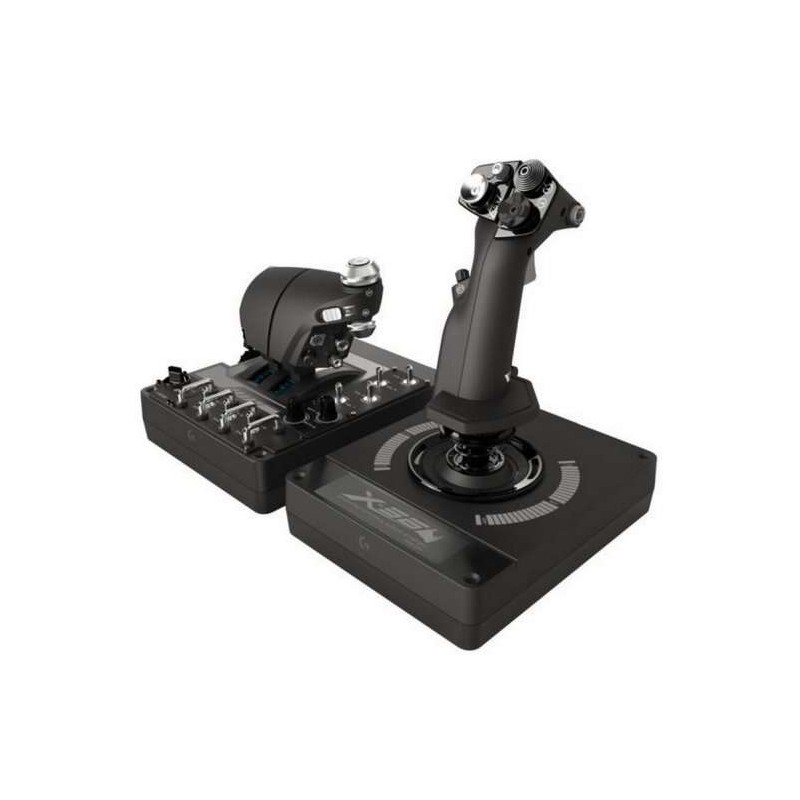 Logitech X56 Hotas Joystick + acceleratore USB - Illuminazione RGB - 31 pulsanti programmabili. 13 assi e 5 selettori di
