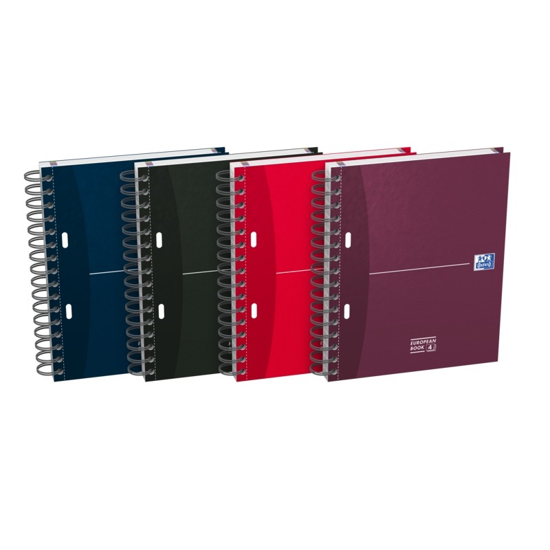 Oxford Office Essentials Europeanbook A5+ cartonato - 100 fogli - Formato 4 5x5 - Colori assortiti