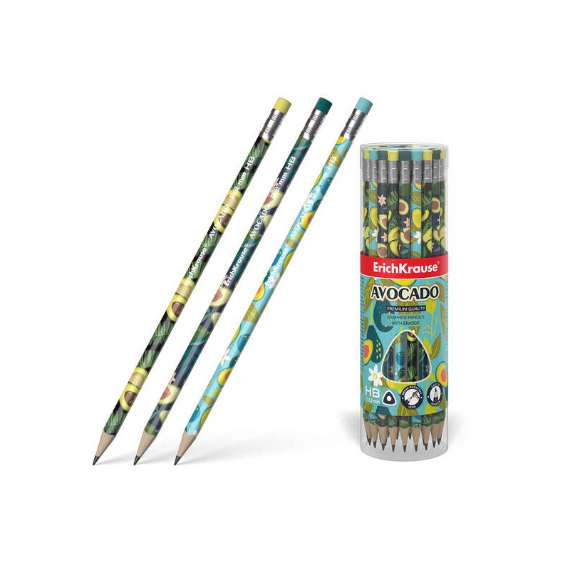 Erichkrause Matita di grafite triangolare con gomma - Avocado HB - Colore verde