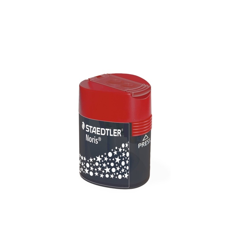 Staedtler 512 F Temperamatite a 2 fori con serbatoio - Per matite da 8.2 mm e 10.2 mm - Rosso
