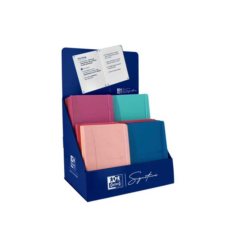 Oxford Signature A5 Assorted Desk Display - Design elegante - Include fogli semplici e tratteggiati - Ideale per prender