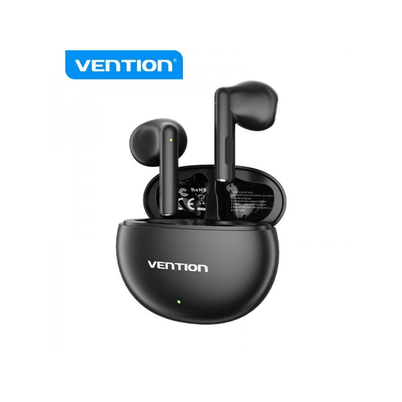 Vention Cuffie Bluetooth 5.3 con custodia di ricarica - 6 ore di autonomia - ELF 06 - Colore nero