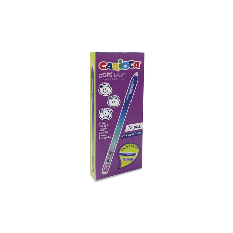 Penna a sfera cancellabile Carioca Oops Easy - Punta Ø 0.7 mm - Inchiostro termosensibile - Fusto effetto degradato - D