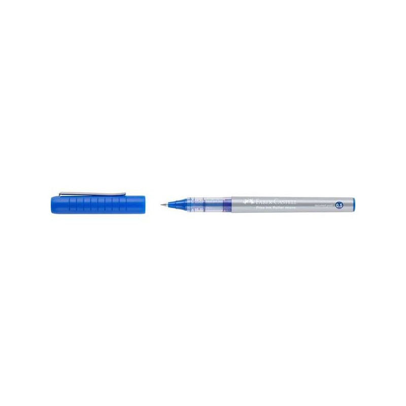 Penna a sfera a inchiostro libero Faber-Castell - Conica 0.5 mm - Linea extra fine - Clip in metallo - Colore blu