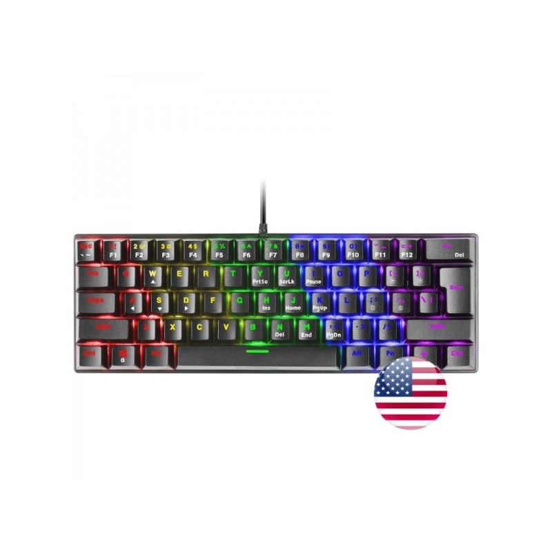 Tastiera meccanica da gioco Mars Gaming MK60 - Ultra-Compatta 60% - Illuminazione RGB - Interruttori antipolvere - Tasti