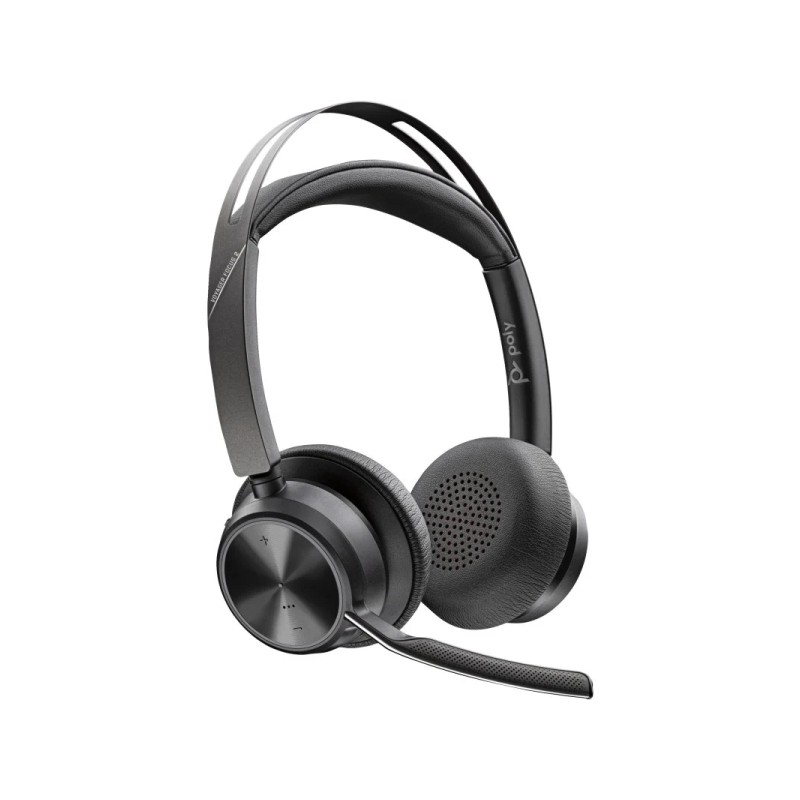 Plantronics/Poly Voyager Focus 2 Auricolare Bluetooth 5.1 con microfono - Cancellazione del rumore - Cuscinetti auricola
