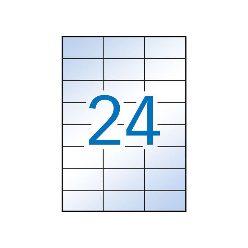 Apli Confezione da 240 etichette 70x37mm - 10 fogli per 24 etichette - Adesivo permanente - Bordi diritti - Trasparente