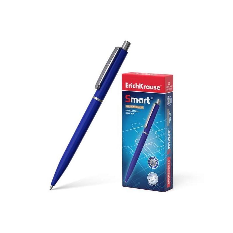 Penna a sfera automatica Smart di Erichkrause - Ricaricabile con clip in metallo - Pennino da 07 mm - Inchiostro ad asci