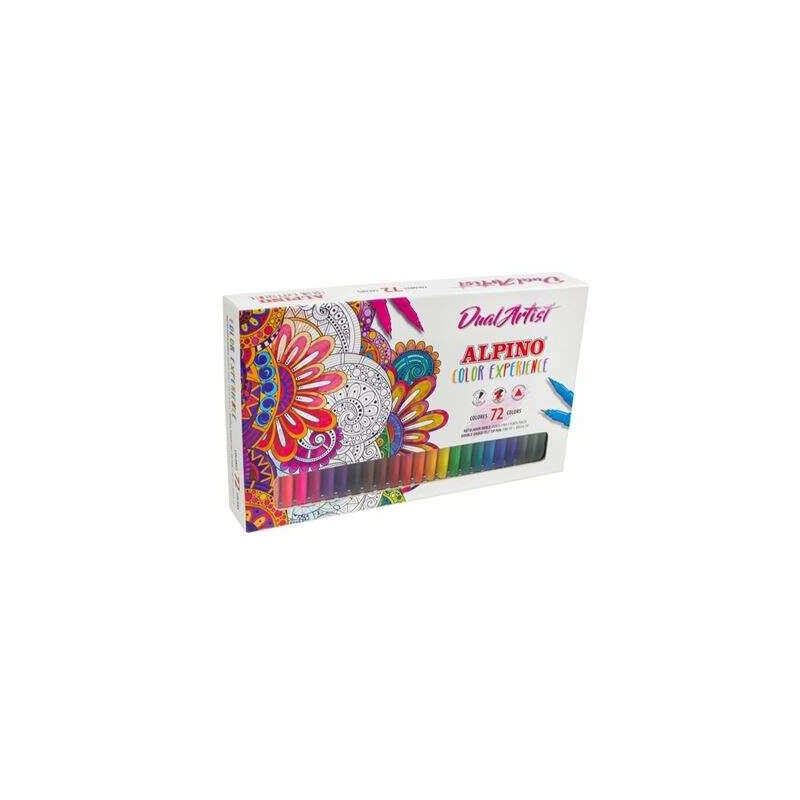 Alpino Dual Artist Colour Experience 72 matite - Doppia punta per un disegno più completo - Forma triangolare ergonomic