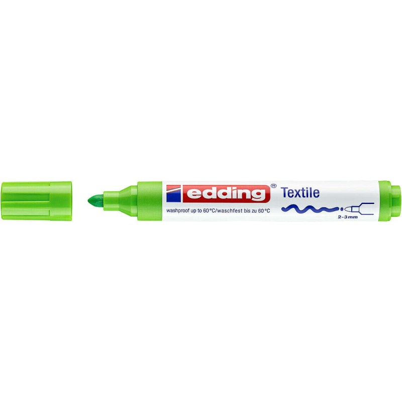 Edding 4500 Penna permanente per tessuti - Punta tonda - Da 2 a 3 mm - Odore neutro - Asciugatura rapida - Colore verde 