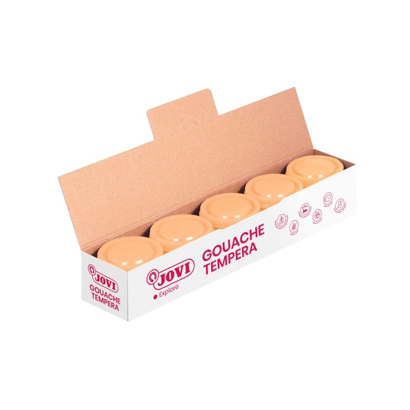 Tempera Jovi School Pot 35ml - Applicazione su più superfici - Utilizzo con pennello. rullo o spatola - Colori miscelab