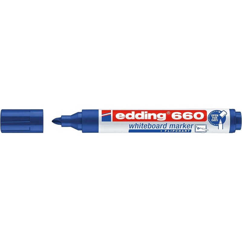 Edding 660 Penna per lavagna bianca - Punta tonda - Linea da 1.5 a 3 mm. - Inchiostro a pigmenti - Ricaricabile - Cancel