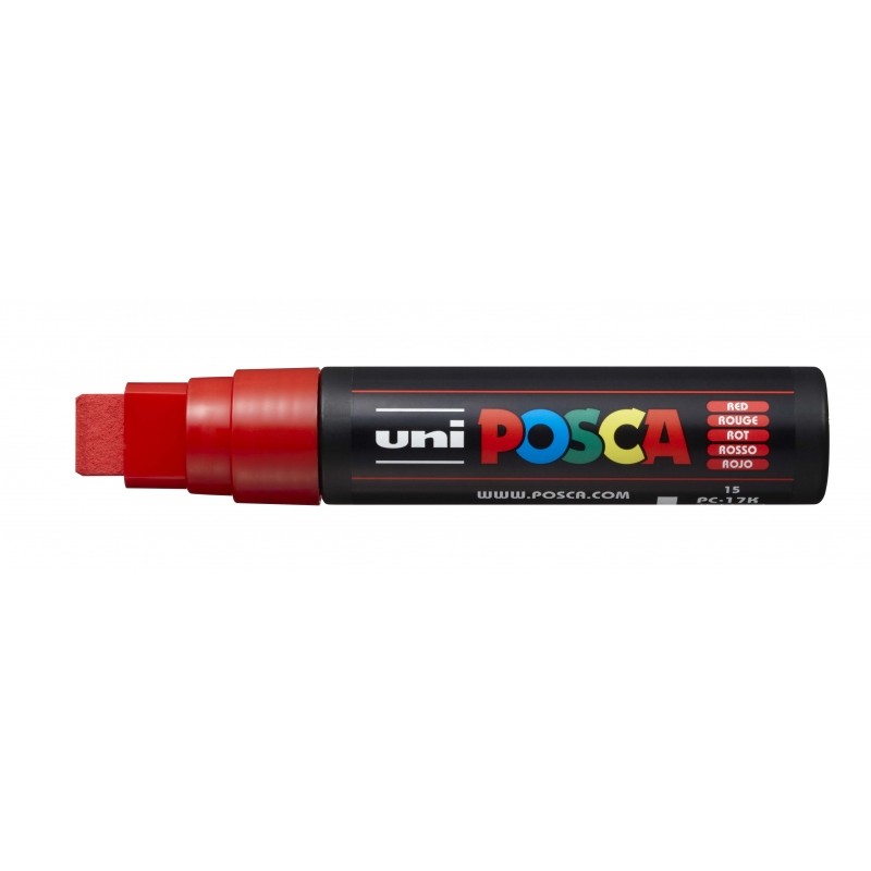 Marcatore a vernice Posca PC-17K - Punta smussata in poliestere 15 mm - Inchiostro a base d'acqua - Resistente alla luce