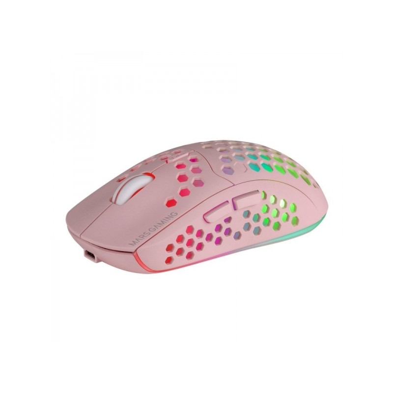 Mars Gaming MMW3 Mouse wireless ultra leggero - Flusso RGB - Sensore ottico da 3200 DPI - Interruttori HUANO - Batteria 
