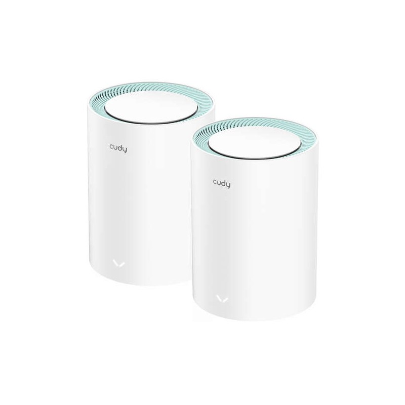 Cudy M1300 Pacchetto di 2 sistemi WiFi Mesh AC1200 Dual Band - 867Mbps a 5GHz. 300Mbps a 2.4GHz - 1x 1000/100/10Mbps Por