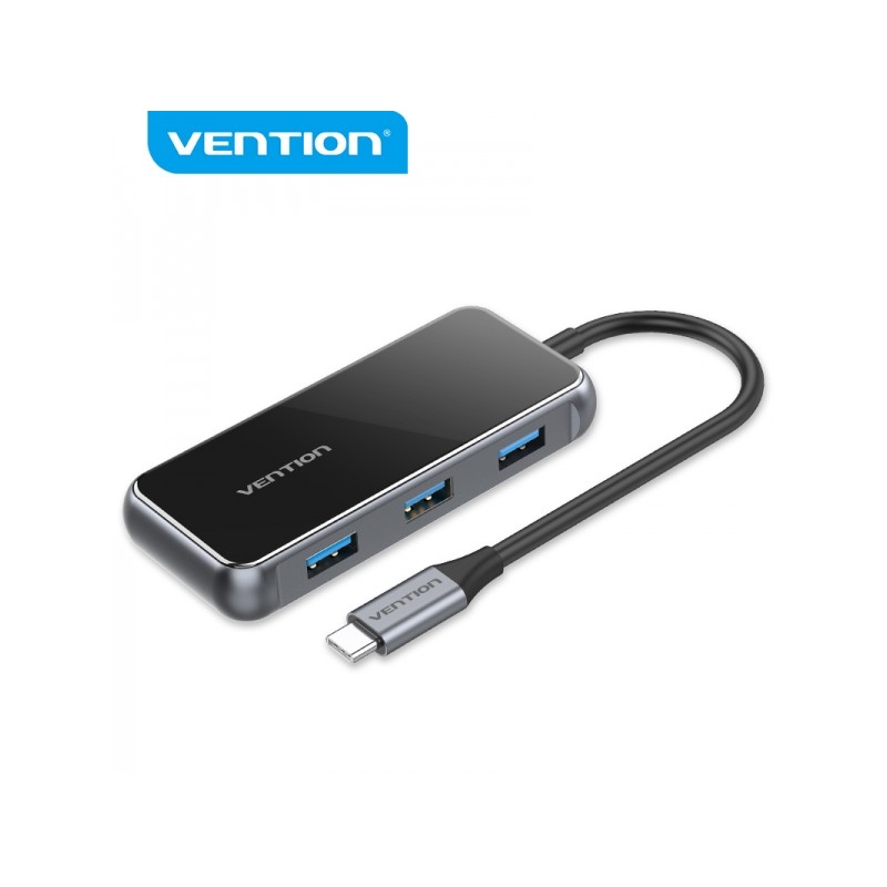 Vention Docking Station 5 in 1 da USB-C a HDMI 2.0 4K/USB3.0*3/RJ45/PD - 0.15 m - Grigio specchio