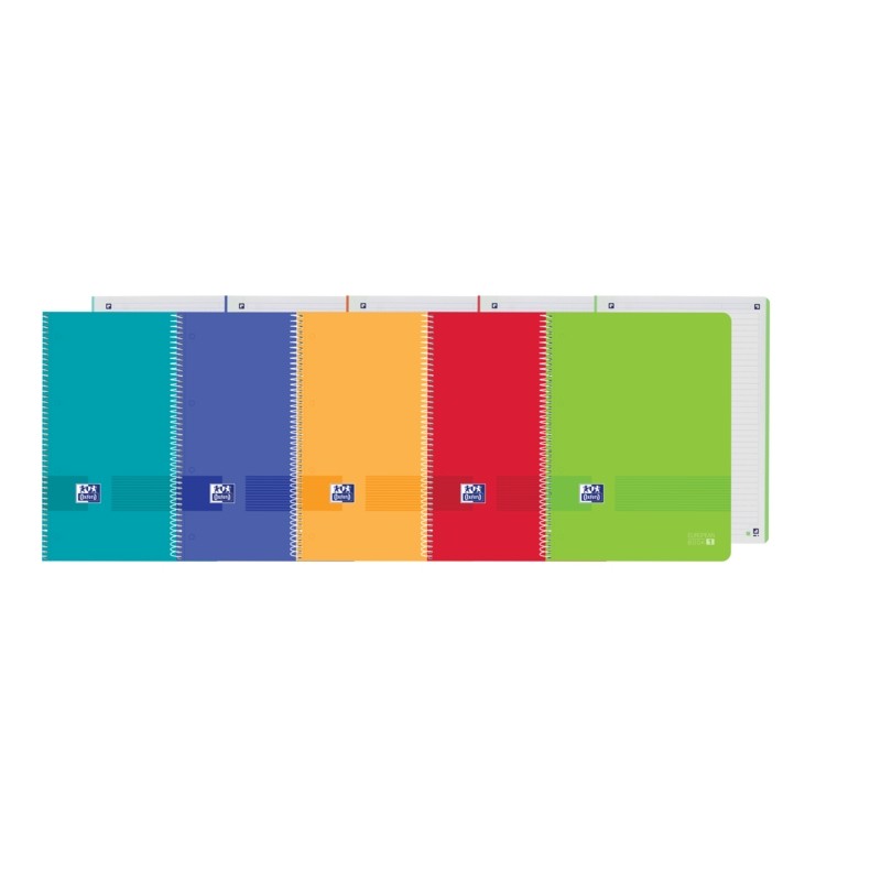 Oxford LiveeGo Europeanbook 1 - Copertina in plastica A4+ - 80 fogli - Colori assortiti