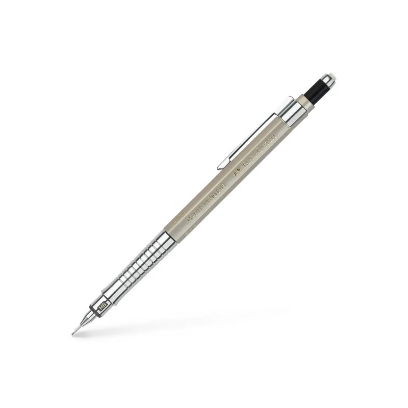 Faber-Castell TK-Fine Vario L Matita meccanica HB 0.5mm - Con gomma - Clip in metallo - Colore Champagne