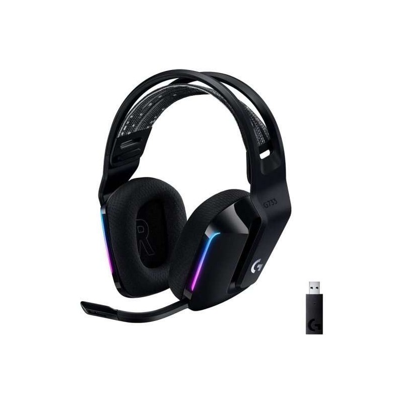 Logitech G733 Cuffie da gioco wireless DTS 7.1 con microfono - Tecnologia Lightspeed - Illuminazione RGB - Durata della 