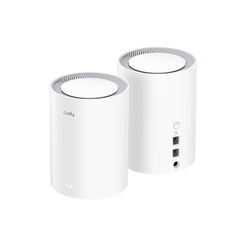 Cudy M1800 Confezione da 2 sistemi WiFi 6 Mesh AX1800 Dual Band - 1201Mbps a 5GHz. 574Mbps a 2.4GHz - 1x 1000/100/10Mbps
