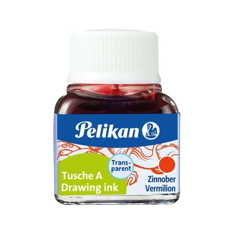 Pelikan China Ink 523 10ml N.3 - Flacone da 10ml - Ideale per disegno e calligrafia - Colore vermiglio