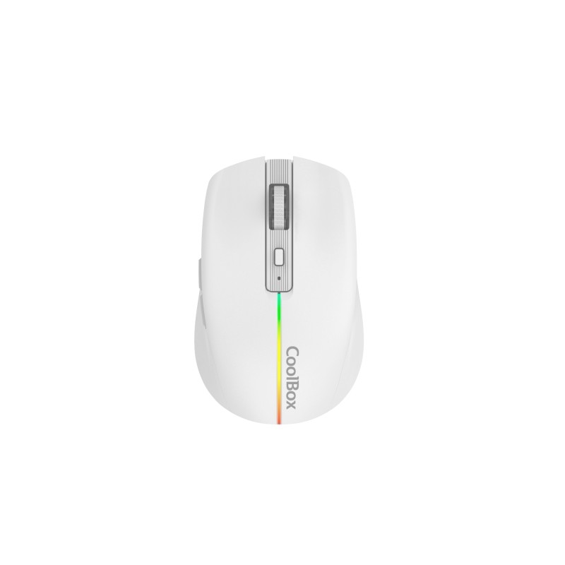 Coolbox W01 Mouse da gioco senza fili a 1600 dpi - 6 pulsanti - Illuminazione RGB - Bianco