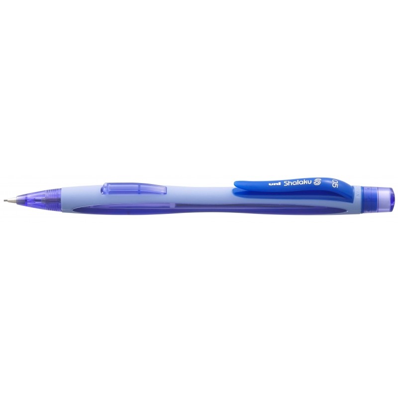 Matita meccanica Uni-ball Shalaku S M5-228 - Larghezza tratto 0.5 mm - 2 mina HB inclusa - Gomma integrata - Colore blu