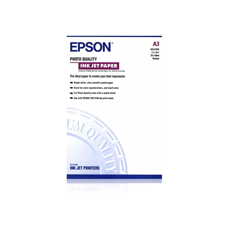 Epson Photo Quality Ink-Jet Confezione da 100 fogli di carta fotografica A3 speciale Ink-Jet 102g/m² - Finitura opaca -