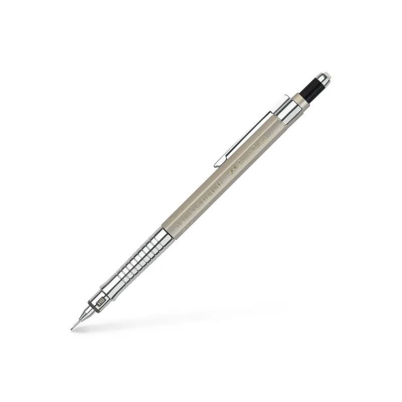 Faber-Castell TK-Fine Vario L Matita meccanica HB 0.3mm - Con gomma - Clip in metallo - Colore Champagne
