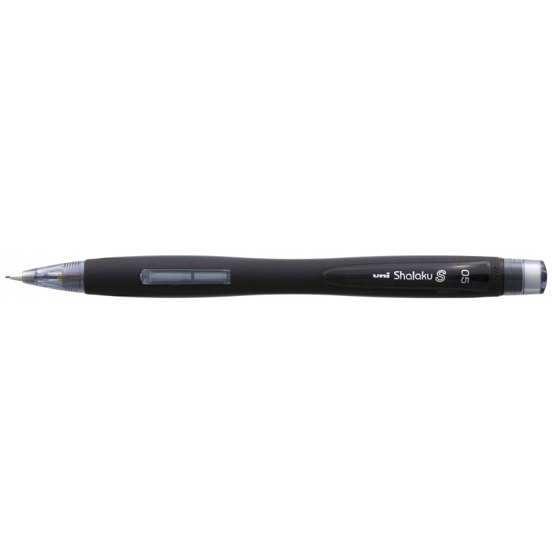 Matita meccanica Uni-ball Shalaku S M5-228 - Larghezza tratto 0.5 mm - 2 mina HB inclusa - Gomma incorporata - Colore ne