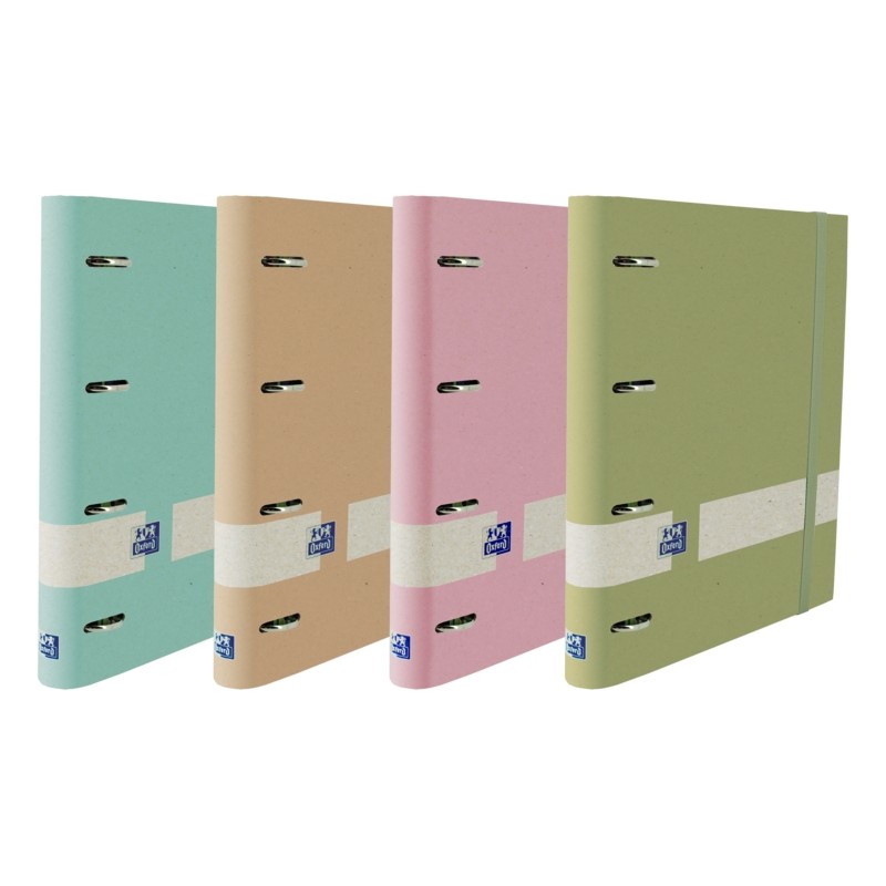 Raccoglitore europeo Oxford Nature A4+ Copertina rigida 4x35 assortita con ricarica pastello 5x5 - Cartella ecologica co