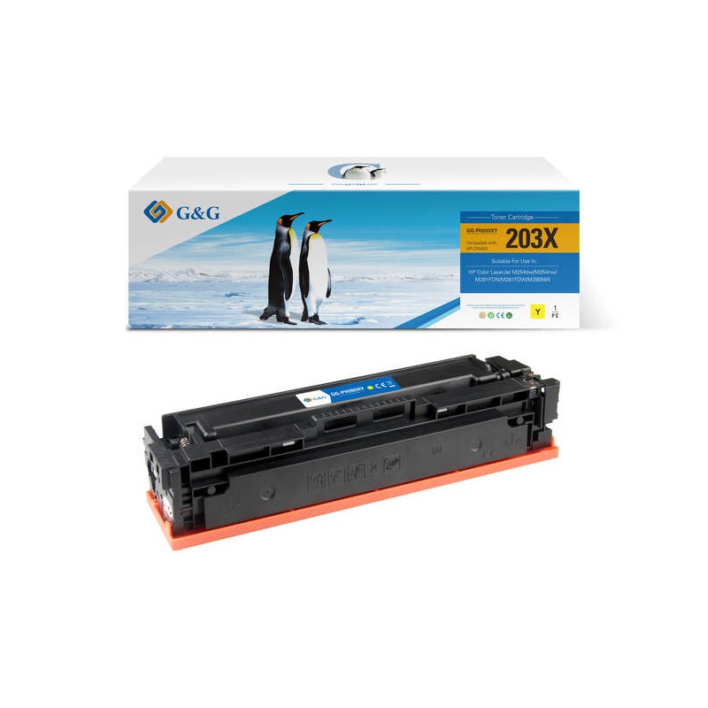 GeG HP CF542X/CF542A/CF402X/CF402A Cartuccia toner giallo - Sostituisce 203X/203A/201X/201A