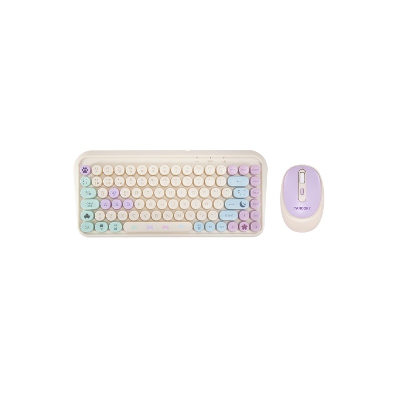 FR-TEC Tanooki Cozy Pack Tastiera wireless Bluetooth 2.4GHz + Mouse wireless Bluetooth 2.4GHz 1600dpi. 3 pulsanti. uso a