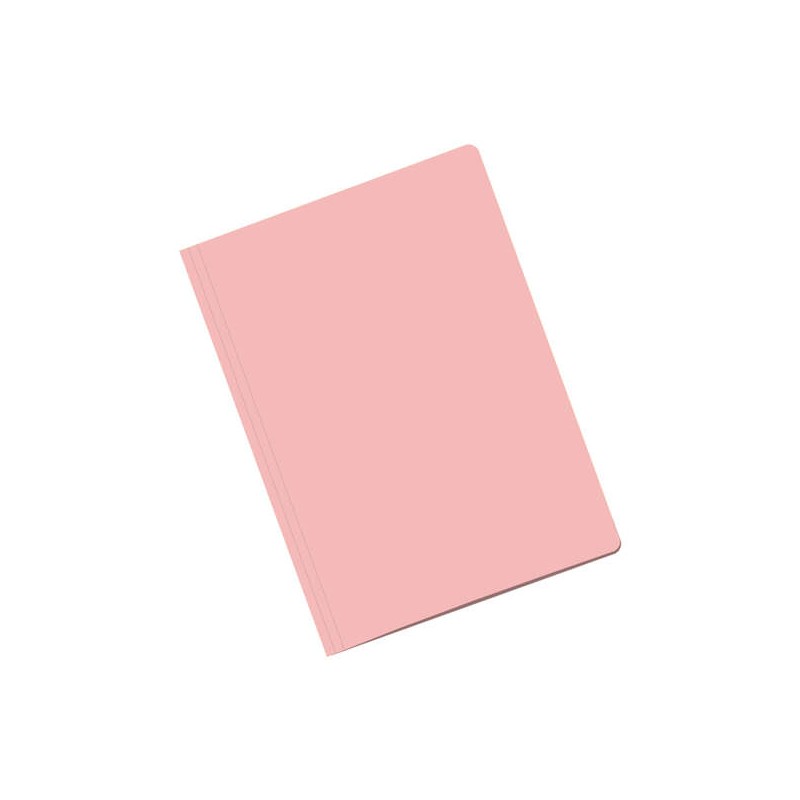 Dohe Confezione da 50 cartelline in cartoncino - Formato Folio - Fessura per fissaggio - Colore rosa chiaro