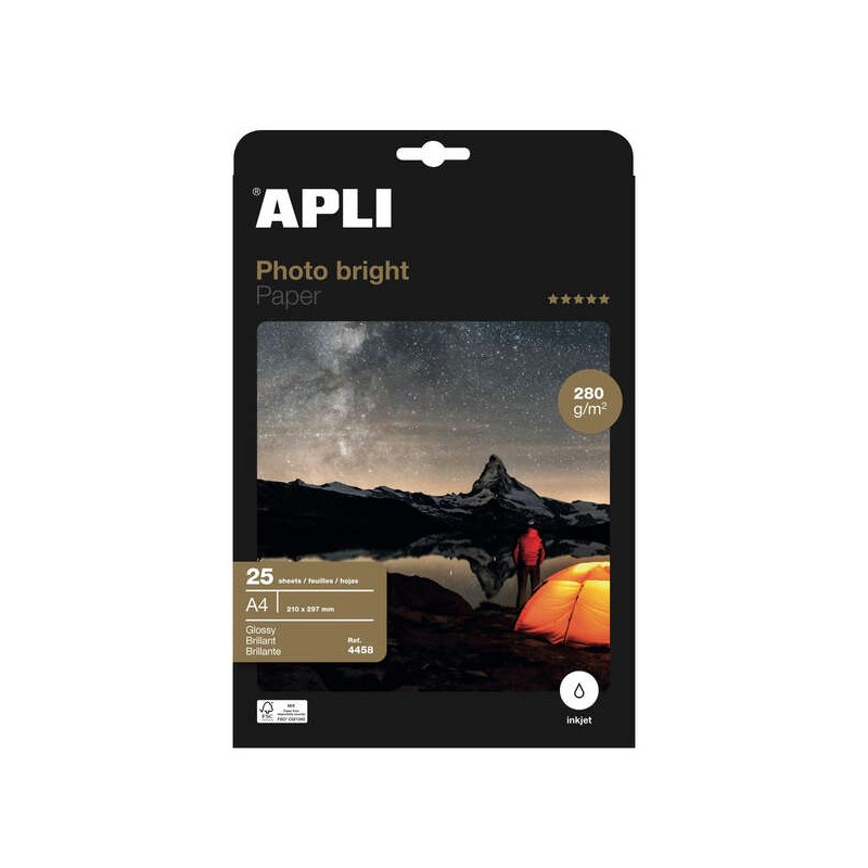 Apli Photobright Carta fotografica A4 280g 25 fogli