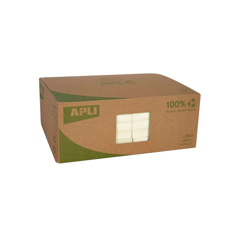 Apli Appunti Riciclati Classic 125x75mm 12 blocchi - 100 fogli - Colore giallo