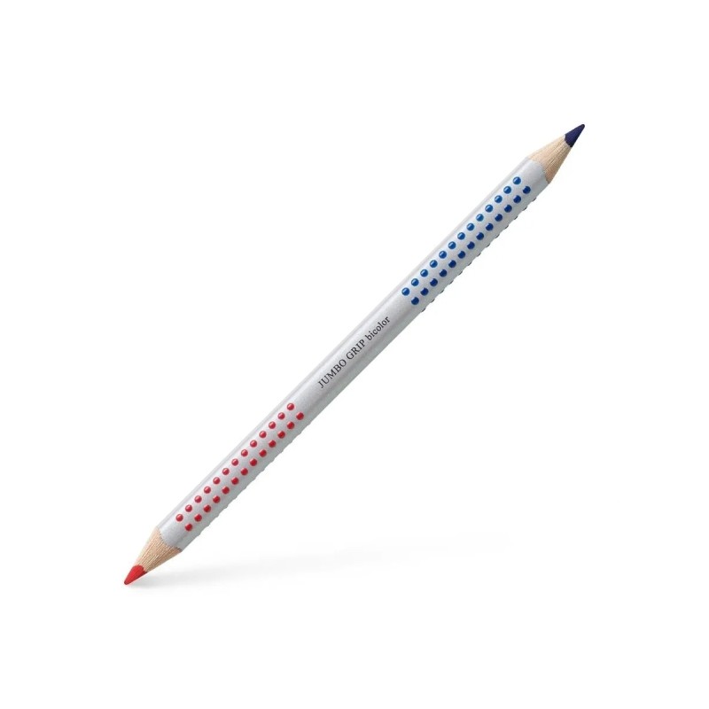 Matita Faber-Castell Jumbo Grip Triangolare Bicolore - Grip Zone - Ecologica - Mina resistente allo strappo - Rosso/Blu